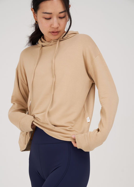 The Luxe Cashmere Hoodie - Organic Camel